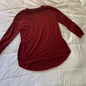 Long sleeve shirt high slit